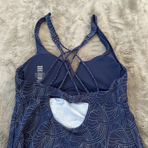 Title Nine Swimsuit Tankini Top Navy Blue Underwire Women's 36 C - Picture 3 of 6